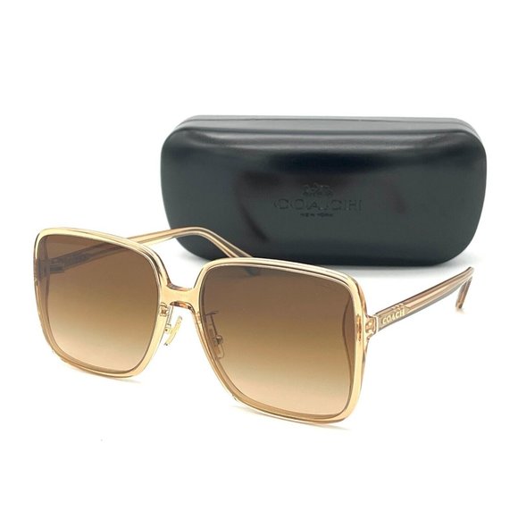 COACH  HC8368D 556174 Transparent Brown / Brown  Gradient 61mm Sunglasses - Picture 1 of 4